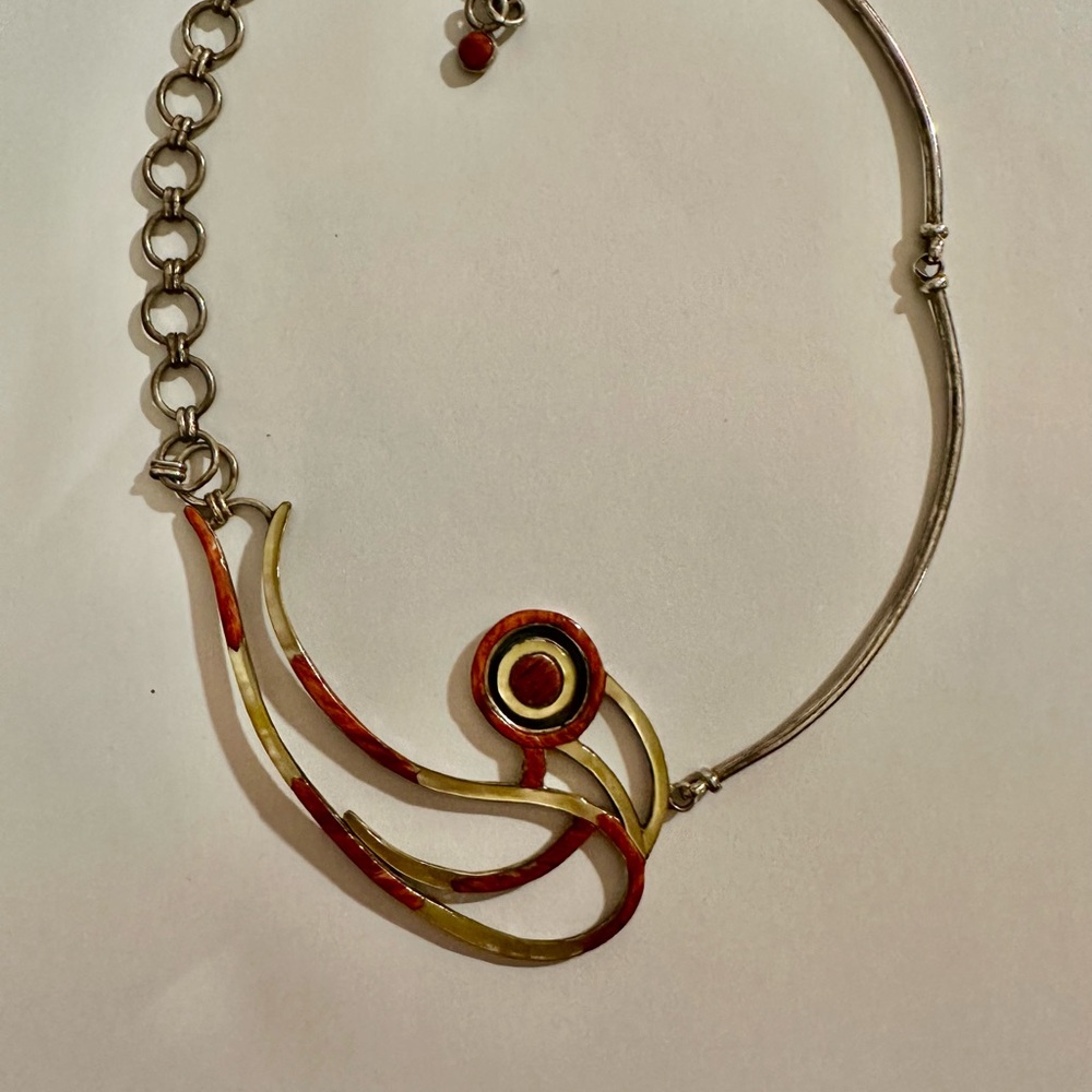 Mexican Silver Marked 950 Elegant Opal Inlaid Swi… - image 3